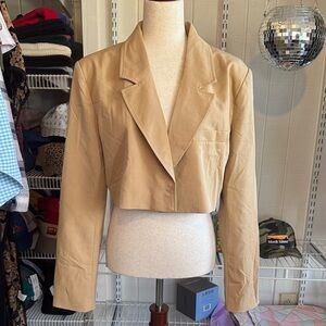 Elegant Tan Cropped Blazer